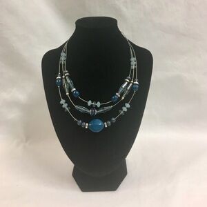 Blue Multi-Strand Beaded Women's Necklace